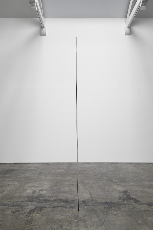 Ferro e papel.
260x1,5x1,5 cm