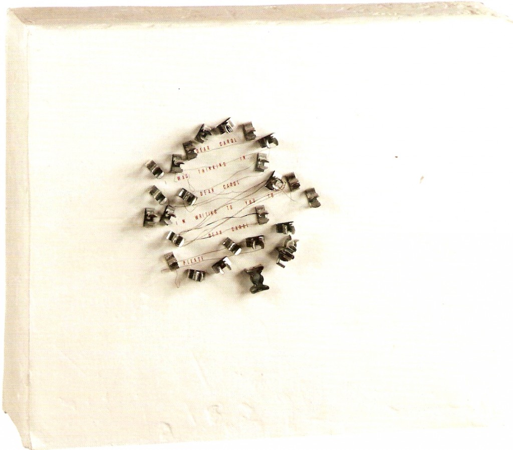 Molas de aço inoxidável e letra set s/ gesso e madeira, 40x35cm