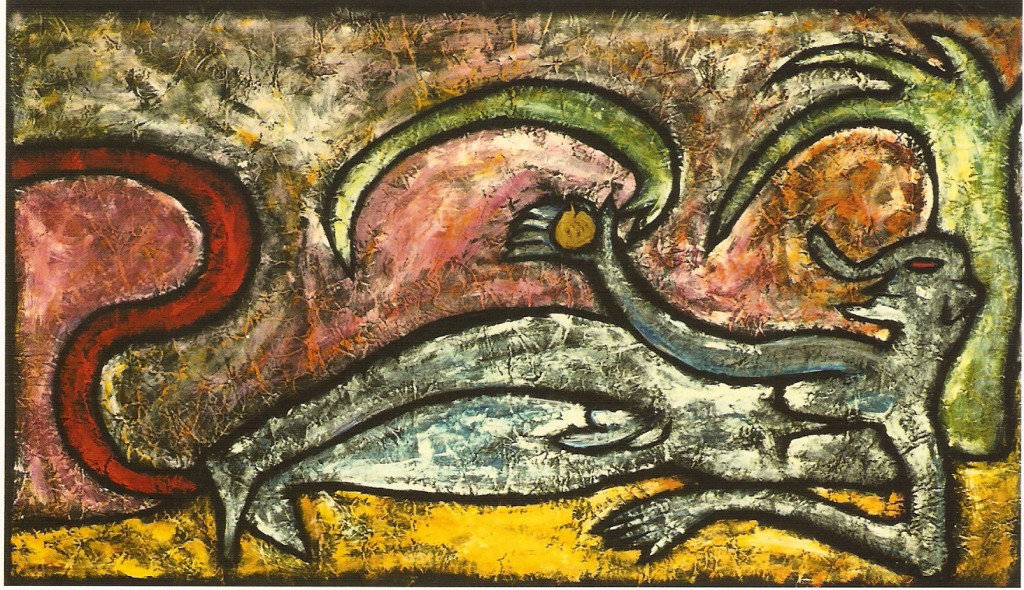 Técnica mista sobre papel,
130 x 223,5 cm