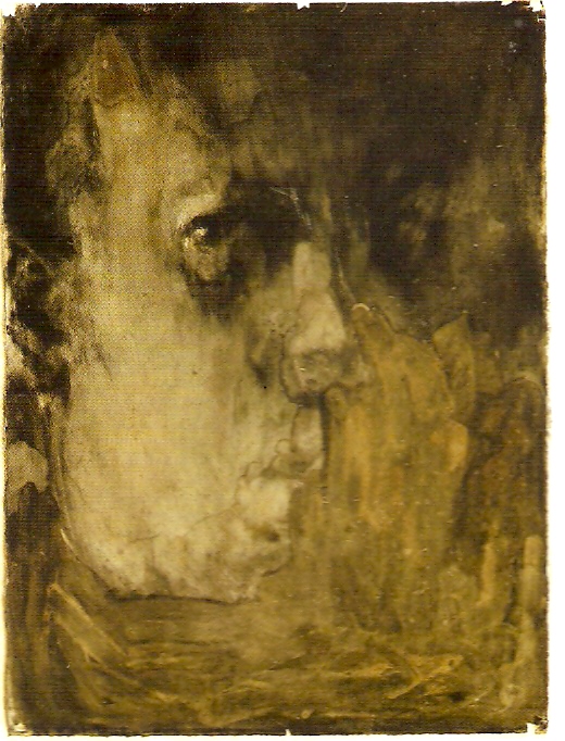 Óleo sobre papel, cinza e carvão,
76.5x56 cm