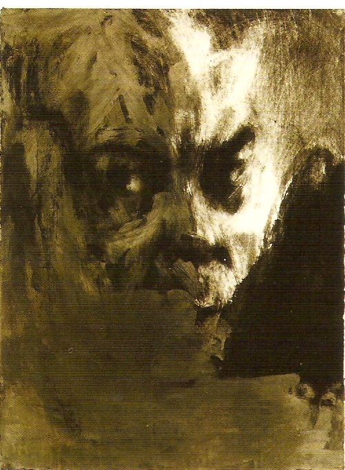 Óleo sobre papel, cinza e carvão, 76,5x56 cm